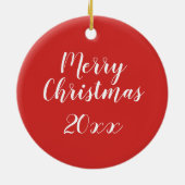 ホリデーキリン – 赤と緑のライト セラミックオーナメント (裏面)