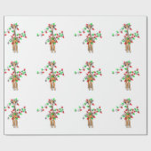 ホリデーキリン – 赤と緑のライト ラッピングペーパー (フラット)