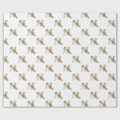 ホリデーキリン – 赤と緑のライト ラッピングペーパー (フラット)