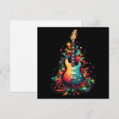ホリデーギタークリスマスツリーグリーティングカード シーズンカード (正面/裏面)
