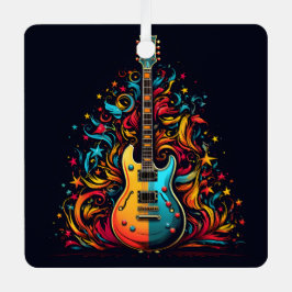 ホリデーギタークリスマスツリーメタルオーナメント メタルオーナメント