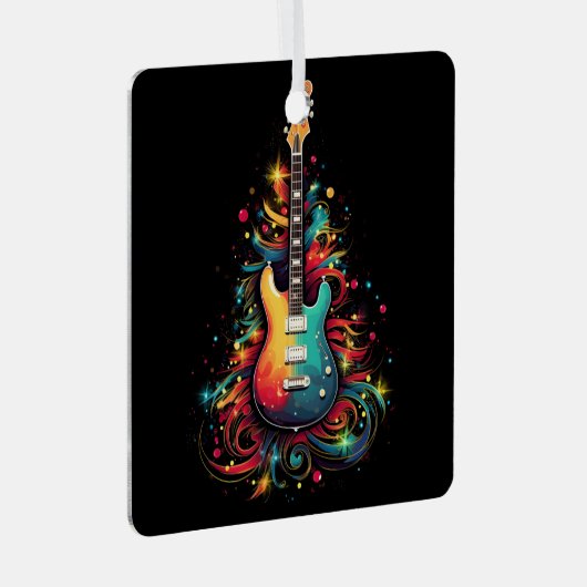 ホリデーギタークリスマスツリーメタルオーナメント メタルオーナメント (正面右)