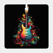 ホリデーギタークリスマスツリーメタルオーナメント メタルオーナメント (正面)