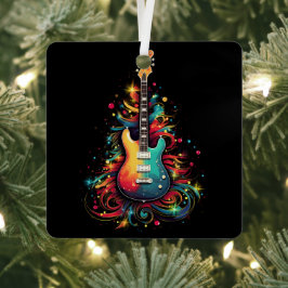ホリデーギタークリスマスツリーメタルオーナメント メタルオーナメント