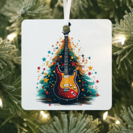 ホリデーギタークリスマスツリーメタルオーナメント メタルオーナメント