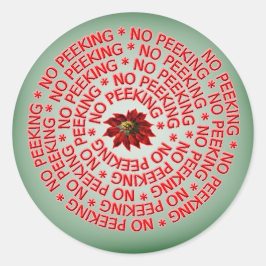 ホリデーギフトにスティッカーを覗かない ラウンドシール (正面)