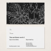 ホリデーギフトカード証明書シンプル白黒