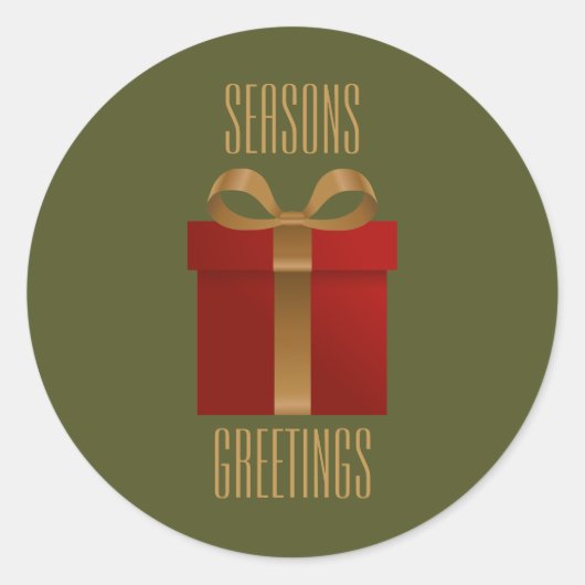 ホリデーギフトクリスマス季節のごあいさつシール ラウンドシール (正面)