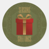 ホリデーギフトクリスマス季節のごあいさつシール ラウンドシール (正面)