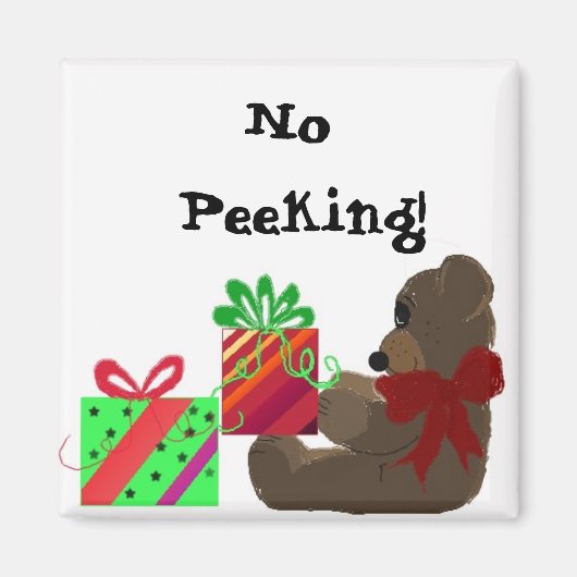 ホリデーギフトタグ - 覗くな! マグネット (正面)