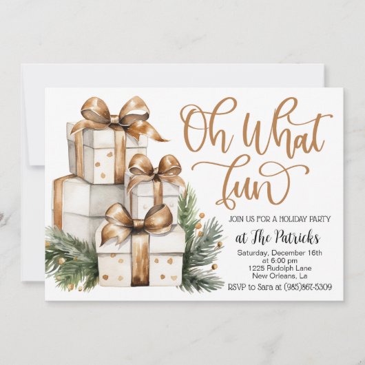 ホリデーギフトパーティの招待状 招待状 (正面)