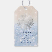 ホリデーギフトブルースノーフレークスシルバーブルーグリッター ギフトタグ