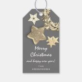 ホリデーギフトメリーハッピーイヤー灰色リース星へ ギフトタグ (正面)