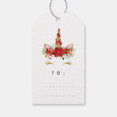 ホリデーギフトメリーラベル金ゴールドユニコーンクリスマス ギフトタグ (裏面)