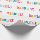 ホリデーギフトモダンミニマルカラフルはっきりしたメリー2 ラッピングペーパー (角)