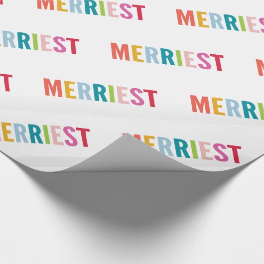 ホリデーギフトモダンミニマルカラフルはっきりしたメリー2 ラッピングペーパー (角)