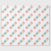 ホリデーギフトモダンミニマルカラフルはっきりしたメリー2 ラッピングペーパー (フラット)