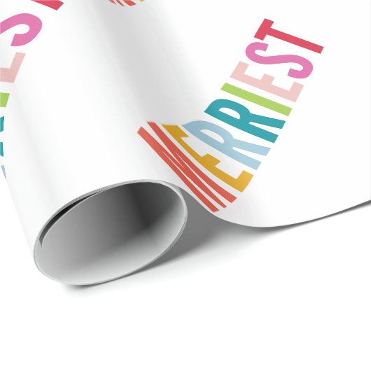 ホリデーギフトモダンミニマルカラフルはっきりしたメリー2 ラッピングペーパー (ロールコーナー)