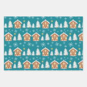 ホリデーギフトラップトリオ青と赤 ラッピングペーパーシート (正面2)