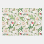 ホリデーギフトラップフローラバンドル ラッピングペーパーシート (正面3)
