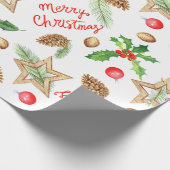 ホリデーギフトラップメリークリスマススターズ ラッピングペーパー (角)