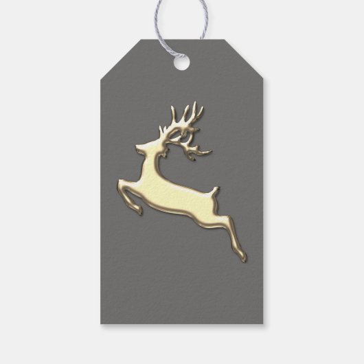 ホリデーギフトラベルグラファイトグレー金ゴールドトインデナールクス ギフトタグ (裏面)