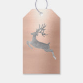 ホリデーギフトラベルグレーピンクローズ金ゴールドトナカイ ギフトタグ (裏面)