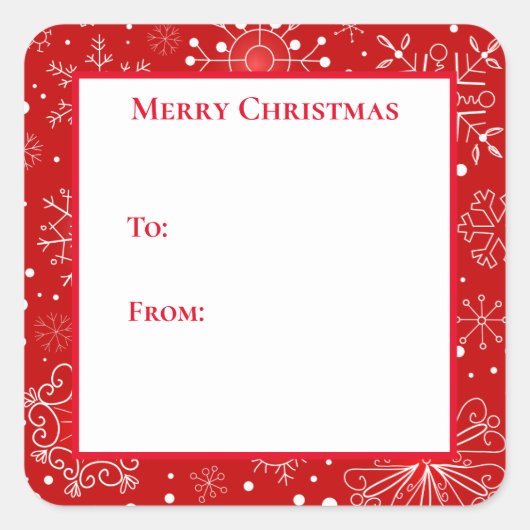 ホリデーギフトラベルシール スクエアシール (正面)