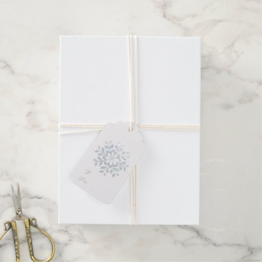 ホリデーギフトラベル – シルバーフォイルギフトラベル ギフトタグ (麻糸付属)