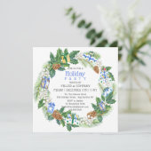 ホリデーギフトリース企業のクリスマスパーティー 招待状 (スタンド正面)