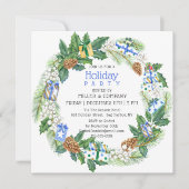 ホリデーギフトリース企業のクリスマスパーティー 招待状 (正面)