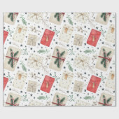 ホリデーギフトヴィンテージスタイルラッピング紙 ラッピングペーパー (フラット)