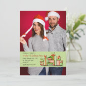 ホリデーギフト交換パーティー写真招待状 招待状 (スタンド正面)