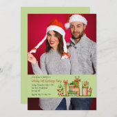 ホリデーギフト交換パーティー写真招待状 招待状 (正面/裏面)