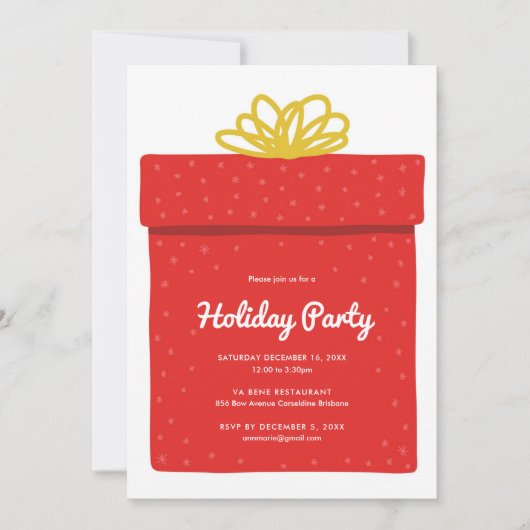 ホリデーギフト交換パーティー 招待状 (正面)