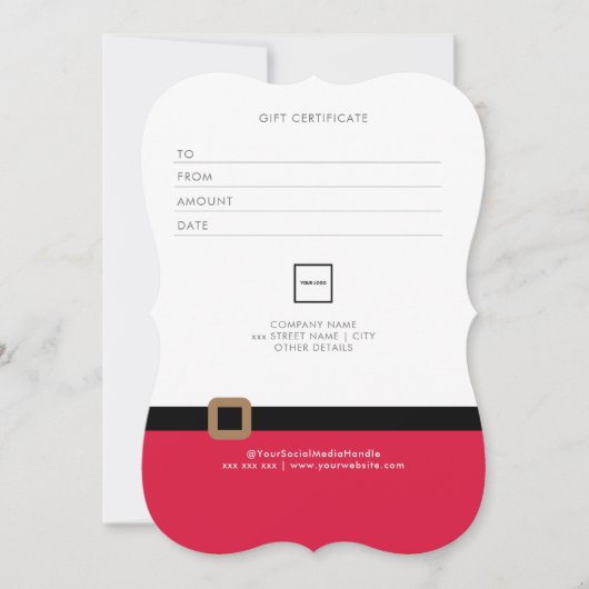 ホリデーギフト証明書サンタQRコードクリスマス (正面)