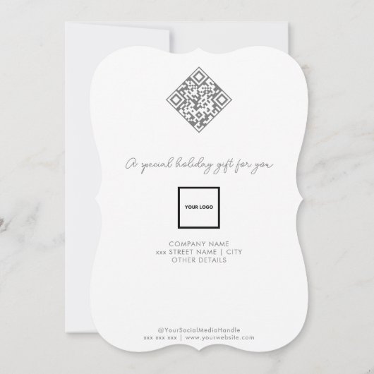 ホリデーギフト証明書サンタQRコードクリスマス (裏面)