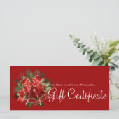 ホリデーギフト証明書赤いクリスマスベル (スタンド正面)