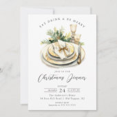 ホリデーギャザリングクリスマスディナー招待状 招待状 (正面)