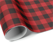 ホリデーギラフェス、きらびやかな赤、緑のライト、格子状 ラッピングペーパー (ロールコーナー)