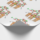 ホリデーギラフェス、きらめく赤と緑のライト ラッピングペーパー (角)