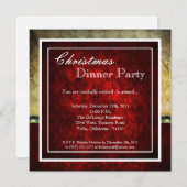 ホリデークエレガントリスマスディナーパーティの招待状 招待状 (正面/裏面)