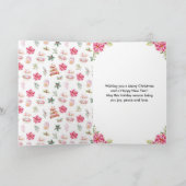 ホリデークッキーとココアピンクメリークリスマス シーズンカード (内部)