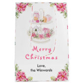 ホリデークッキーとココアピンクメリークリスマス ミディアムペーパーバッグ (裏面)