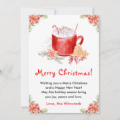 ホリデークッキーとココアレッドメリークリスマス シーズンカード (正面)