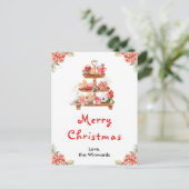 ホリデークッキーとココアレッドメリークリスマス シーズンポストカード (スタンド正面)