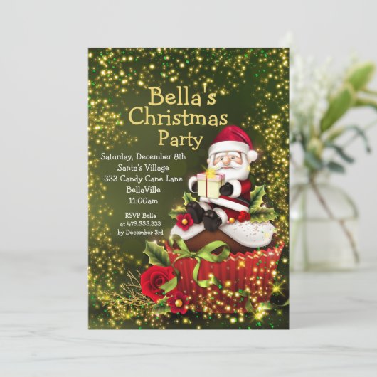 ホリデークッキーエクスチェンジクリスマスパーティの招待状 招待状 (スタンド正面)