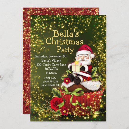 ホリデークッキーエクスチェンジクリスマスパーティの招待状 招待状 (正面/裏面)