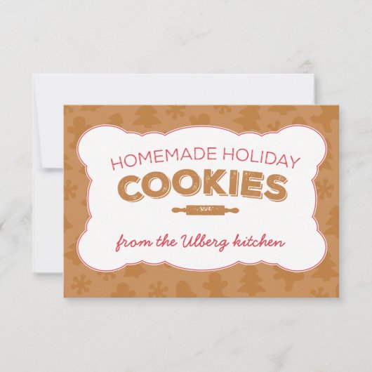 ホリデークッキークリスマスレシピまたはノートカード 招待状 (正面)
