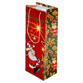 ホリデークッキーサンタ ワインギフトバッグ